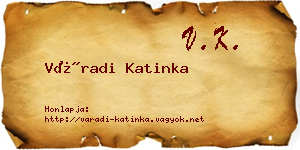 Váradi Katinka névjegykártya
